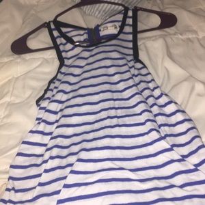 Blue white striped tank